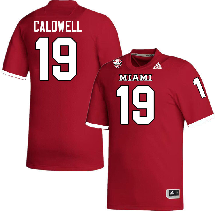 Miami University Redhawks #19 Ambe Caldwell College Football Jerseys Stitched-Red